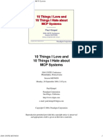 10 things I love and 10 things i hate about MCP Systems 2004-4050-MCP