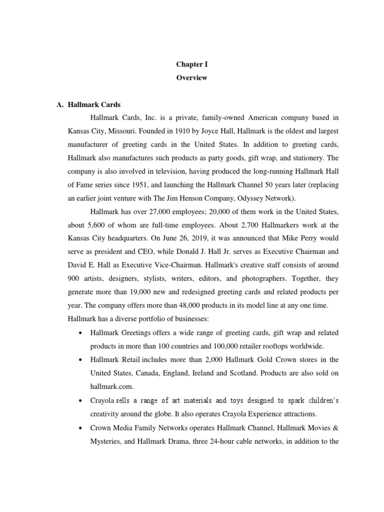Hallmark Cards Company Overview | PDF | Validity (Statistics ...