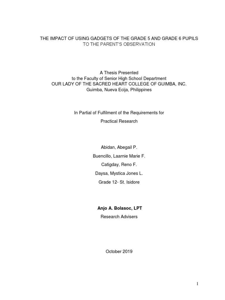 The Impact of Using Gadgets | PDF