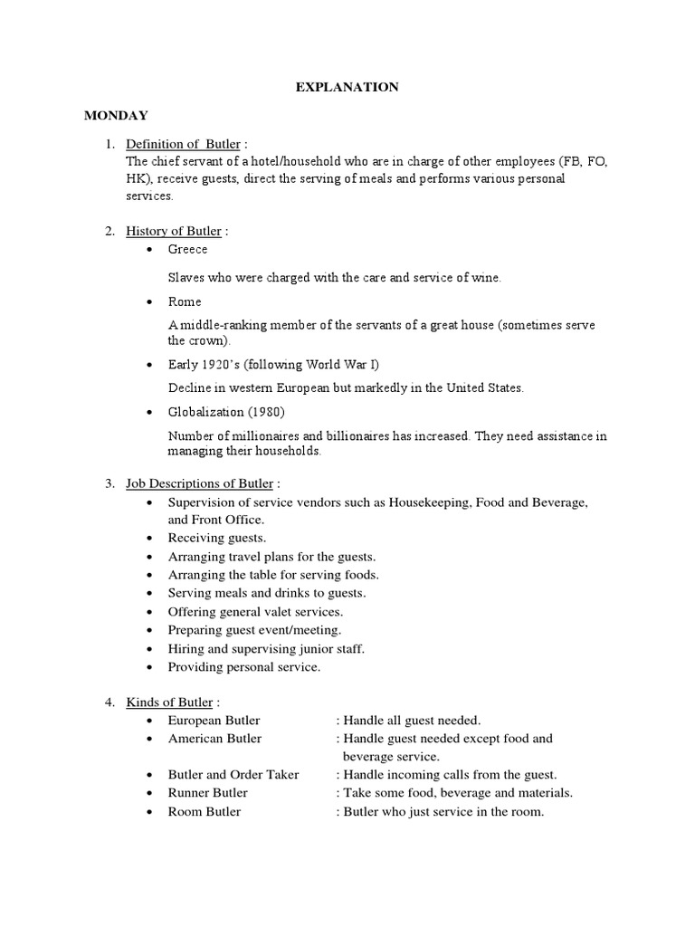 Comprehensive Butler and Front Office Guide | PDF | Home & Garden