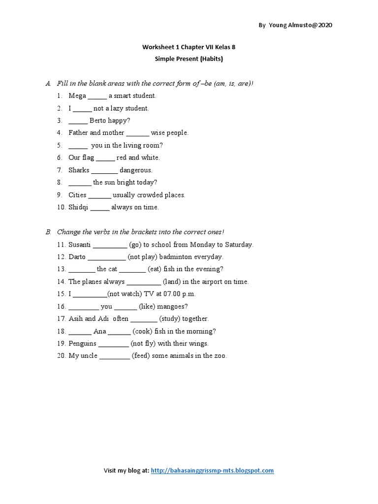 Worksheet 1 Chapter VII Kelas 8 | PDF | Foreign Language Studies ...