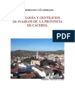 Etimologia y Gentilicios de Pueblos de Cáceres