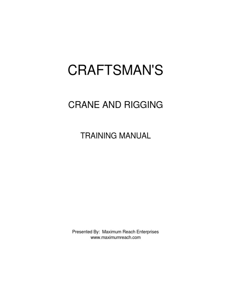 Craftsman's Crane & Rigging Manual PDF
