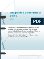 Elita Politică Și Lideralismul Politic