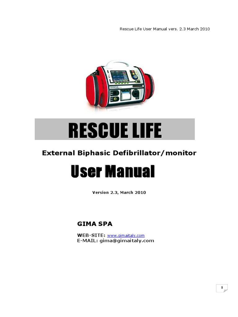 Rescue Life Defibrillator User Manual | PDF
