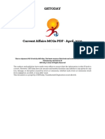 Current Affairs MCQs PDF - April 2019