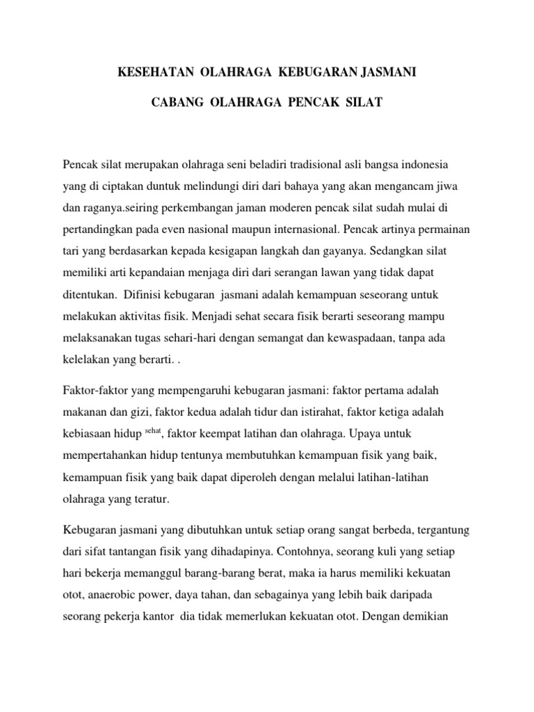 Kesehatan Olahraga Kebugaran Jasmani Pdf