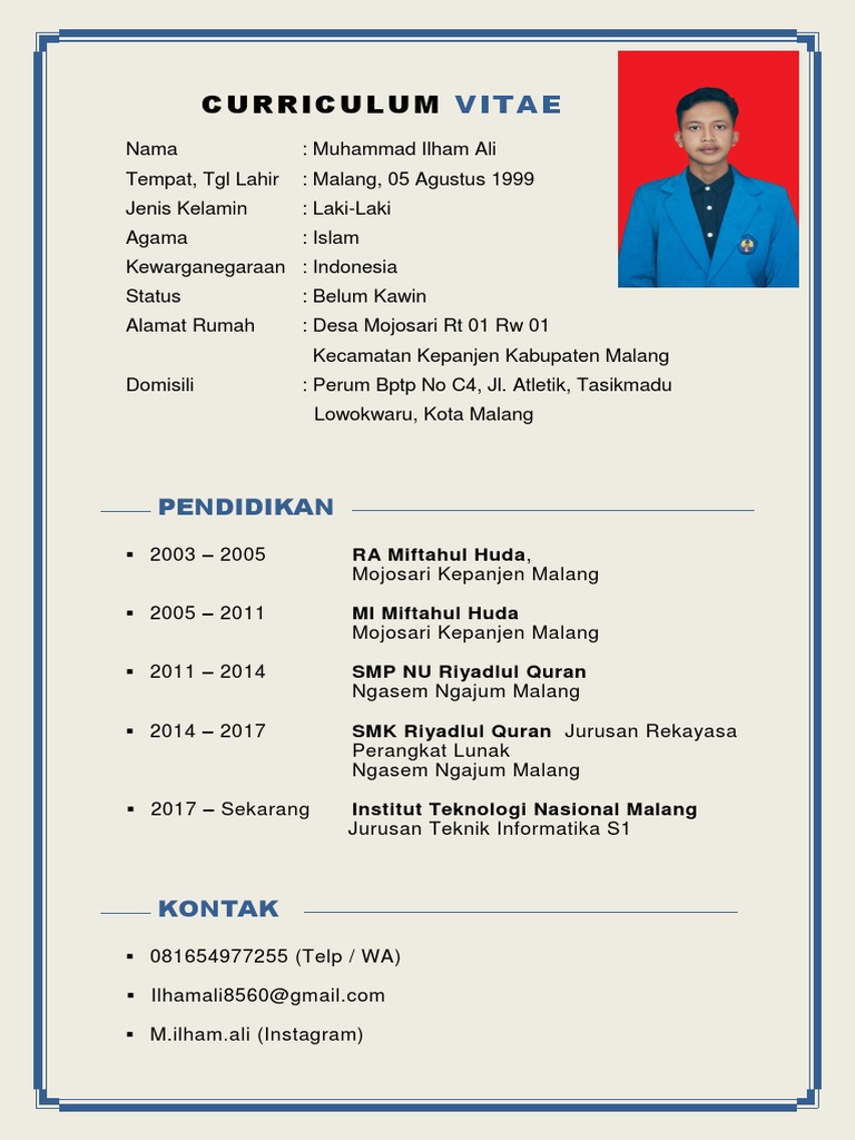 Template CV Sederhana PDF