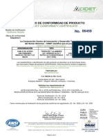 Certificado Producto - 06459F - CIDET
