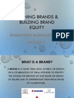 Lecture 9 - Brands & Building Brand Equity