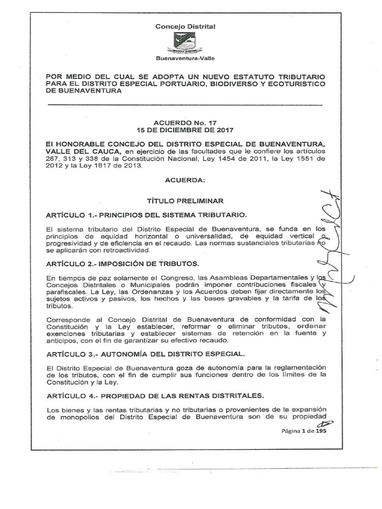 Estatuto Tributario Buenaventura PDF PDF