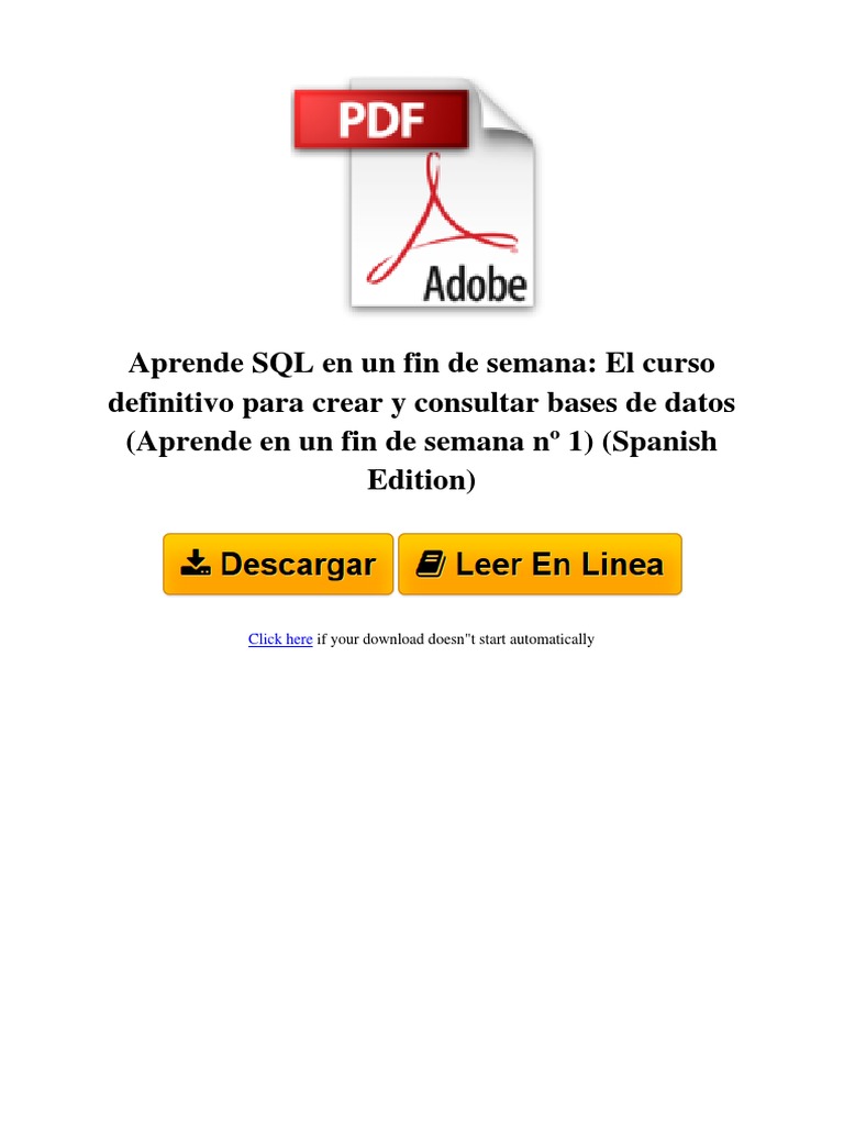 Aprende SQL en un Fin de Semana | PDF