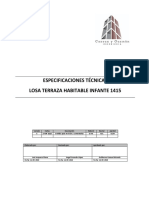 Especificaciones Técnicas Terraza Habitable (Losa) PDF