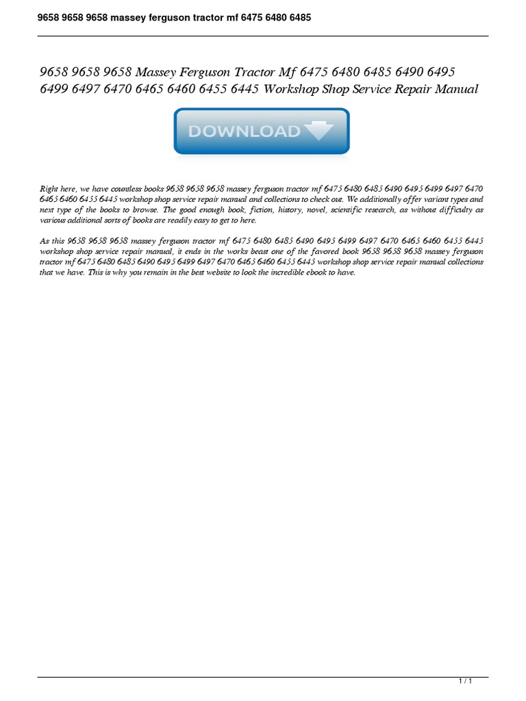 Massey Ferguson 1655 & 1855 Garden Tractor Service Repair Manual – Peaceful Creek