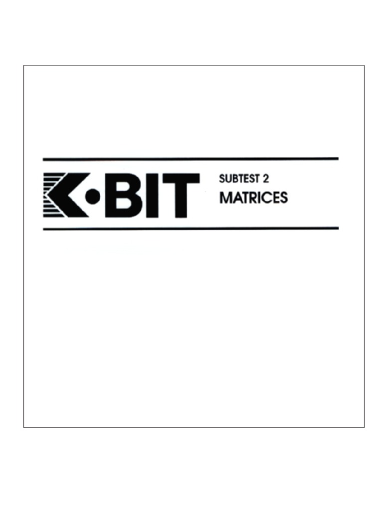 Prueba de Matrices Kbit | PDF