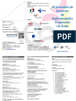 Tríptico III Jornadas de Invierno de Enfermedades Tropicales en Ávila