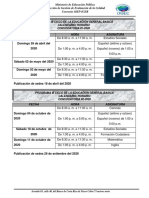 Calendario de Pruebas 01-2020 y 02-2020