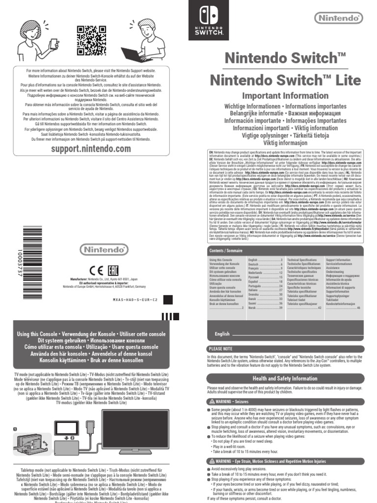 Nintendo Switch Manual | PDF
