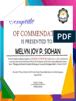 Certificate Commendation