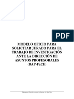 Oficio Nro 3 para Solicitar Jurado para El Trabajo de Investigación Ante La DAP (DAP-FaCE-UC)