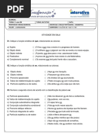 Atividade 3º ano - Funções de QUE e SE