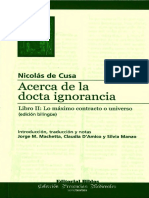 Nicolas de Cusa Docta Ignorancia Libro II PDF