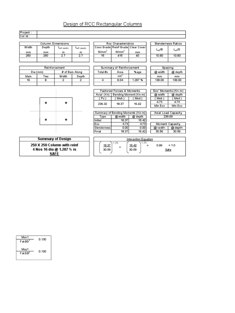 Rec Column | PDF | Civil Engineering | Structural Engineering