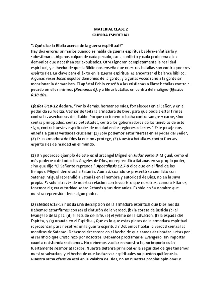 Claves de la Guerra Espiritual según la Biblia | PDF | Demonios | Satán