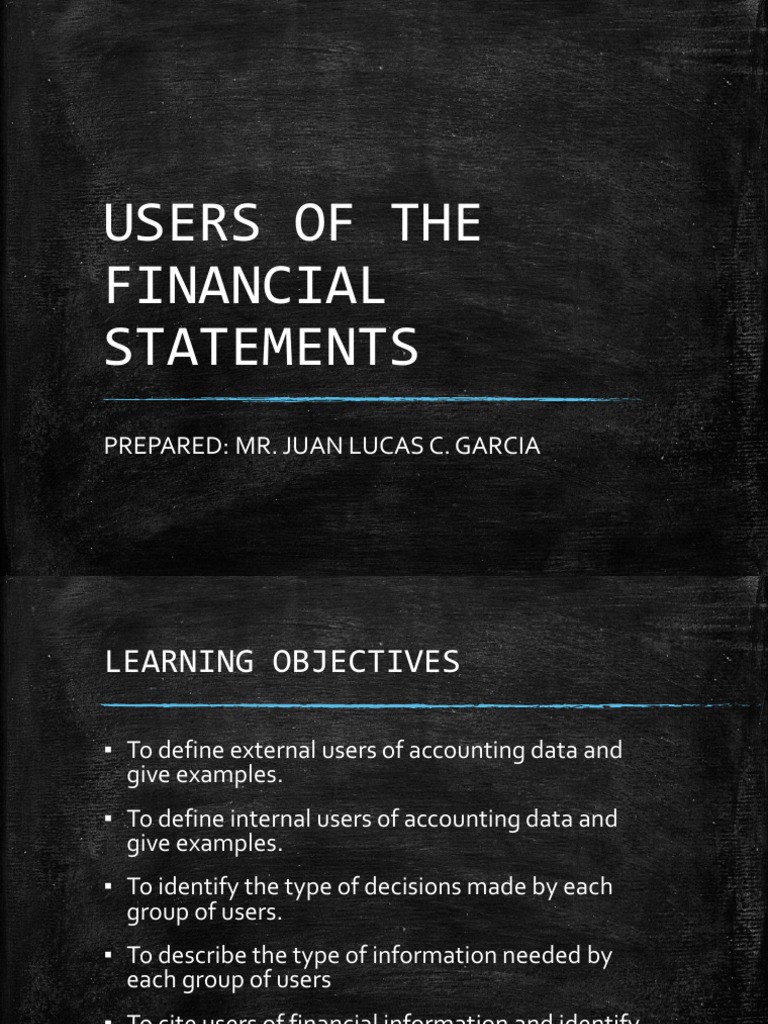 1 Users-Of-The-Financial-Statements PDF | PDF | Accounting | Taxes