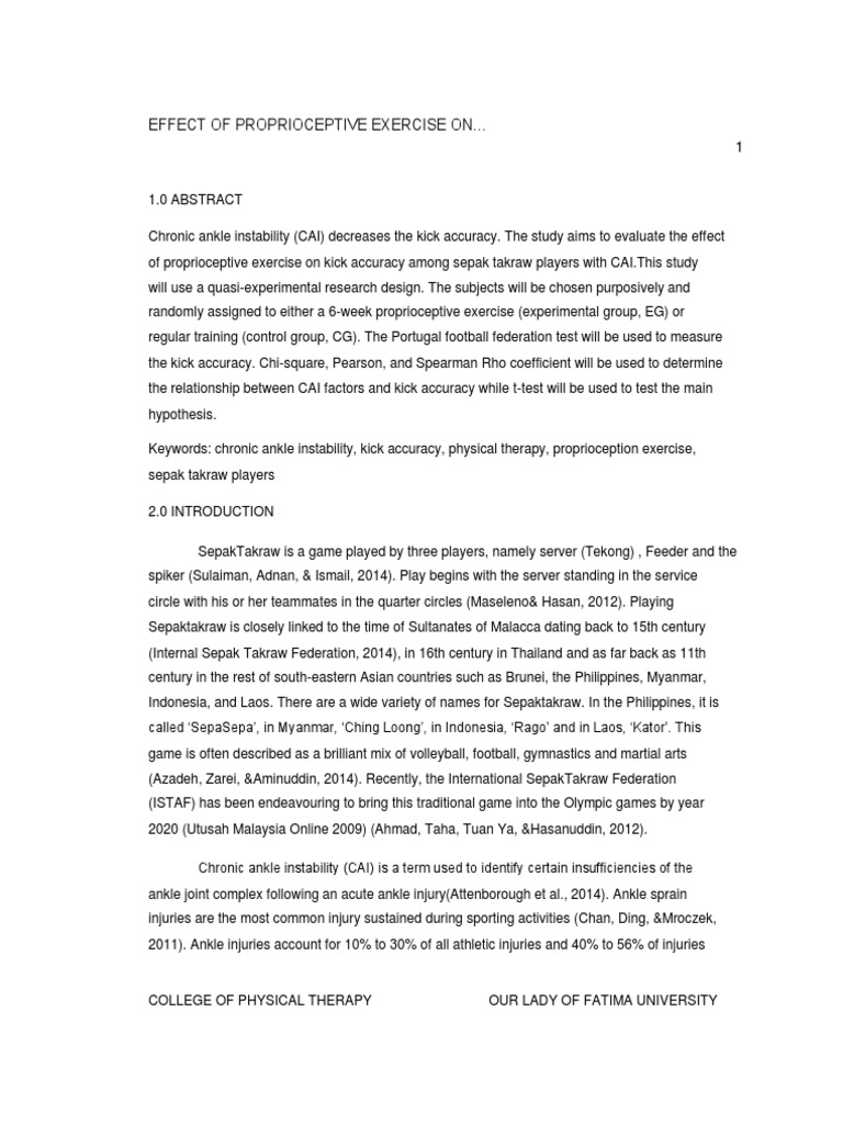 Effect of Proprioceptive Exercise On | PDF | Balance (Ability) | Ankle
