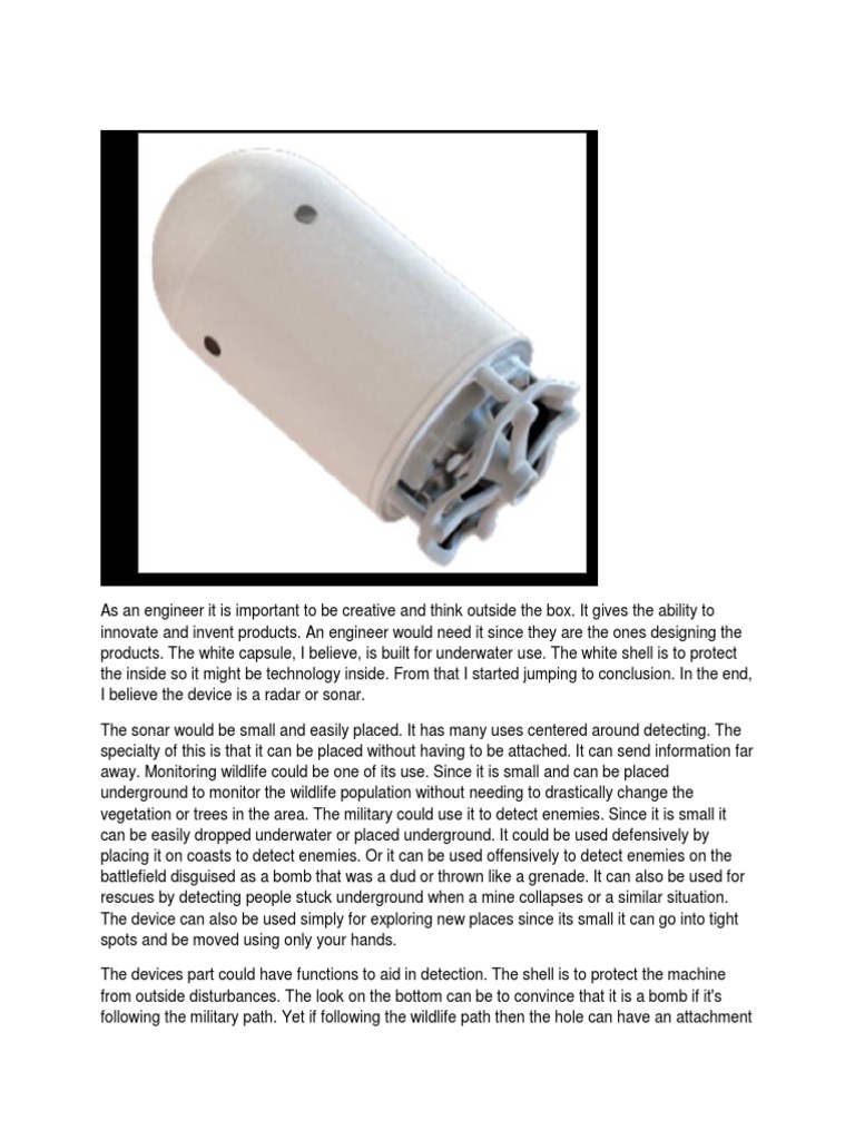 Innovative Underwater Detection Device | PDF | Bomb | Sonar