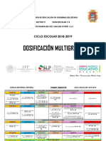 Dosificación Multigrado 2018 - 2019