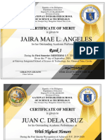 Award Certificates 2019 2020