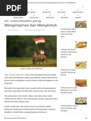 10 Puisi Cinta Tanah Air Indonesiaku Yang Menginspirasi Dan Menyentuh Goodminds Id Pdf