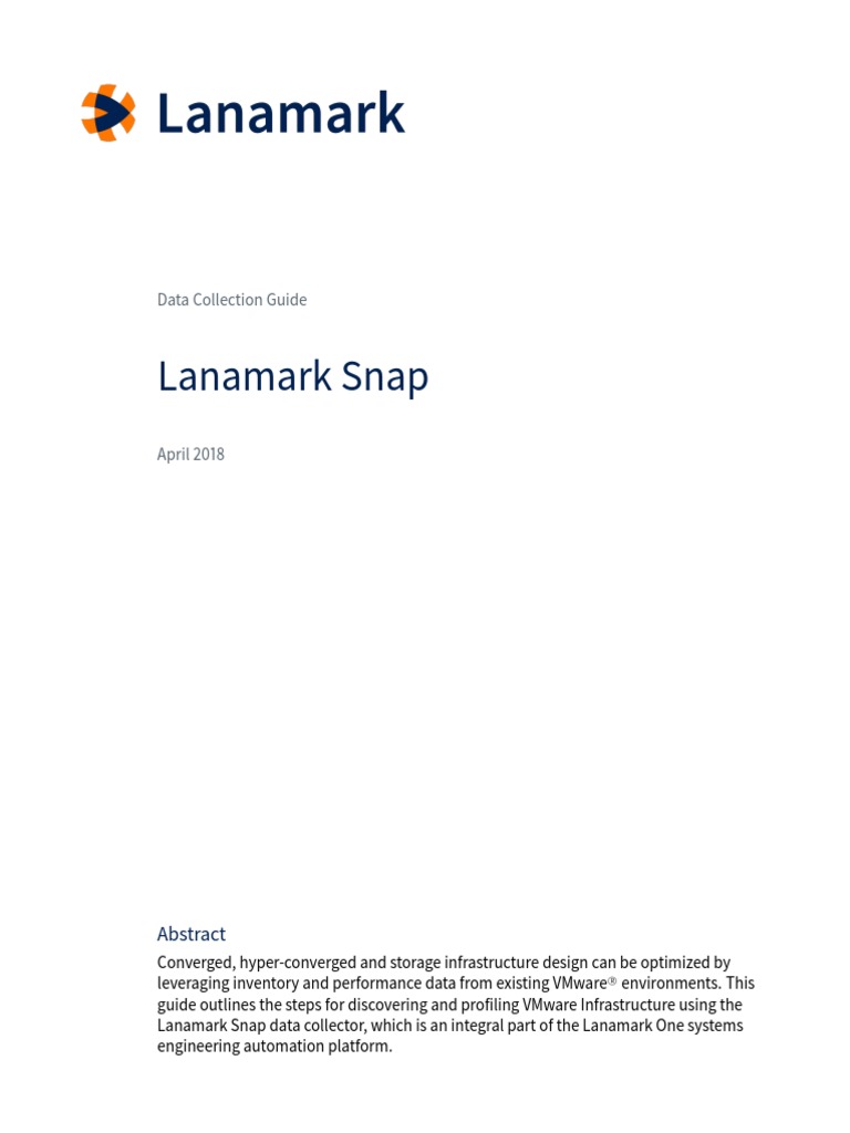 Lanamark Snap Data Collection Guide | PDF | V Mware | Computer Data Storage
