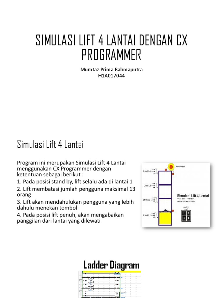 Simulasi Lift 4 Lantai dengan CX Programmer | PDF