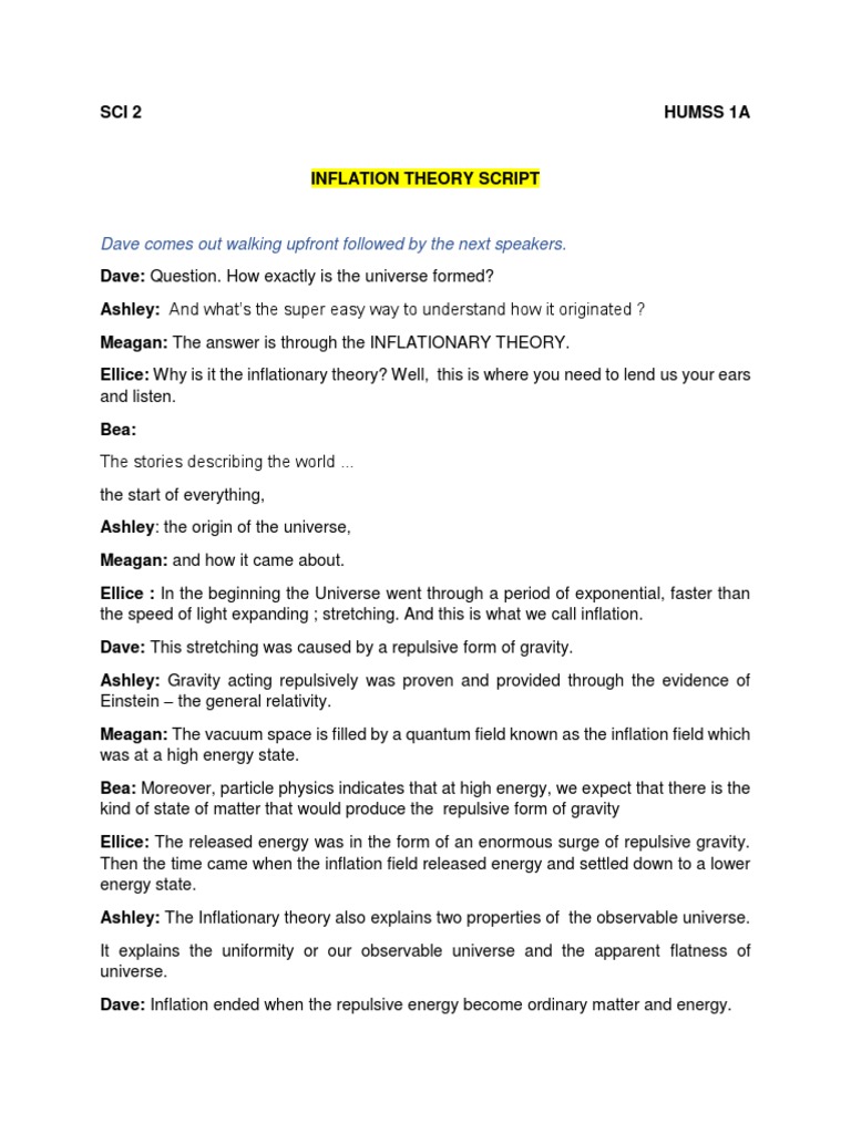 INFLATION Infomercial Script | PDF