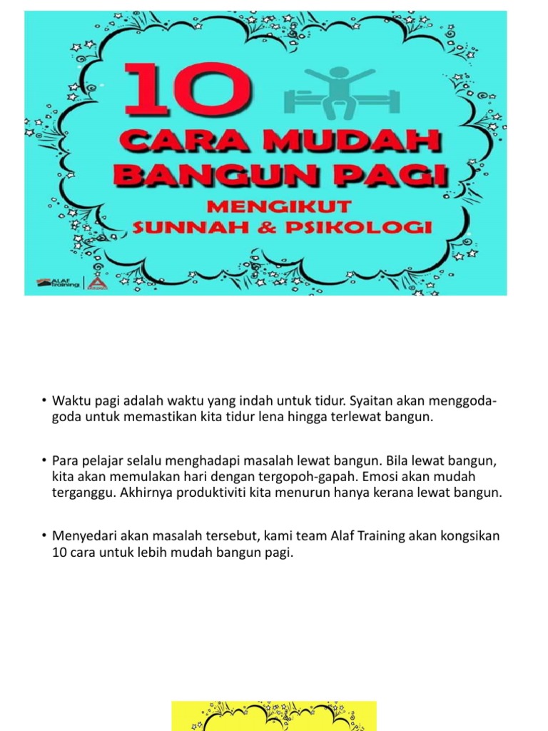 1o Cara Mudah Bangun Pagi Pdf
