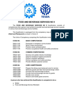 List of Competencies FBS NCII