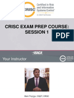 Session 1 CRISC Exam Prep Course - Domain 1 IT Risk Identification