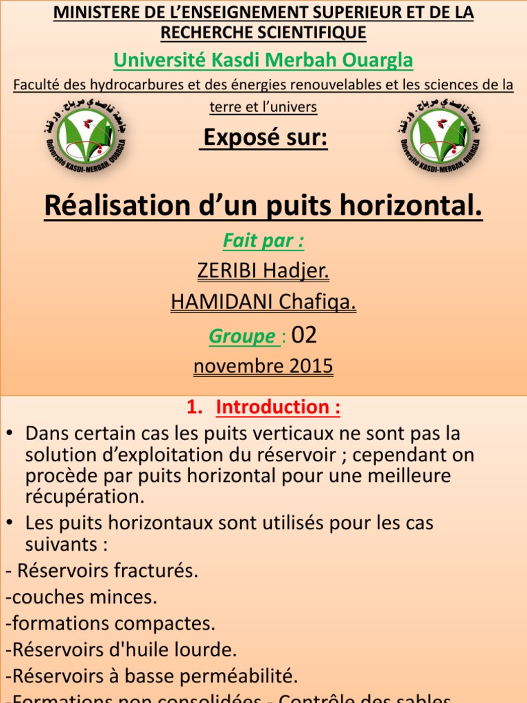 Réalisation de puits horizontaux | PDF | Sciences et mathématiques ...