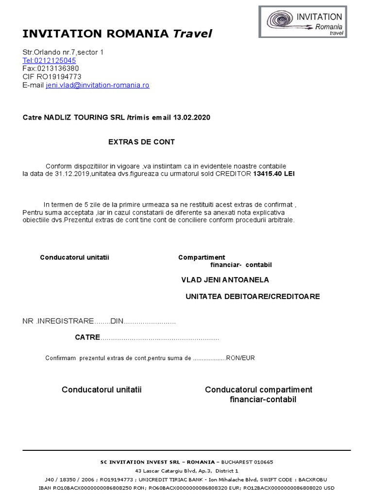 Formular Extras de Cont | PDF