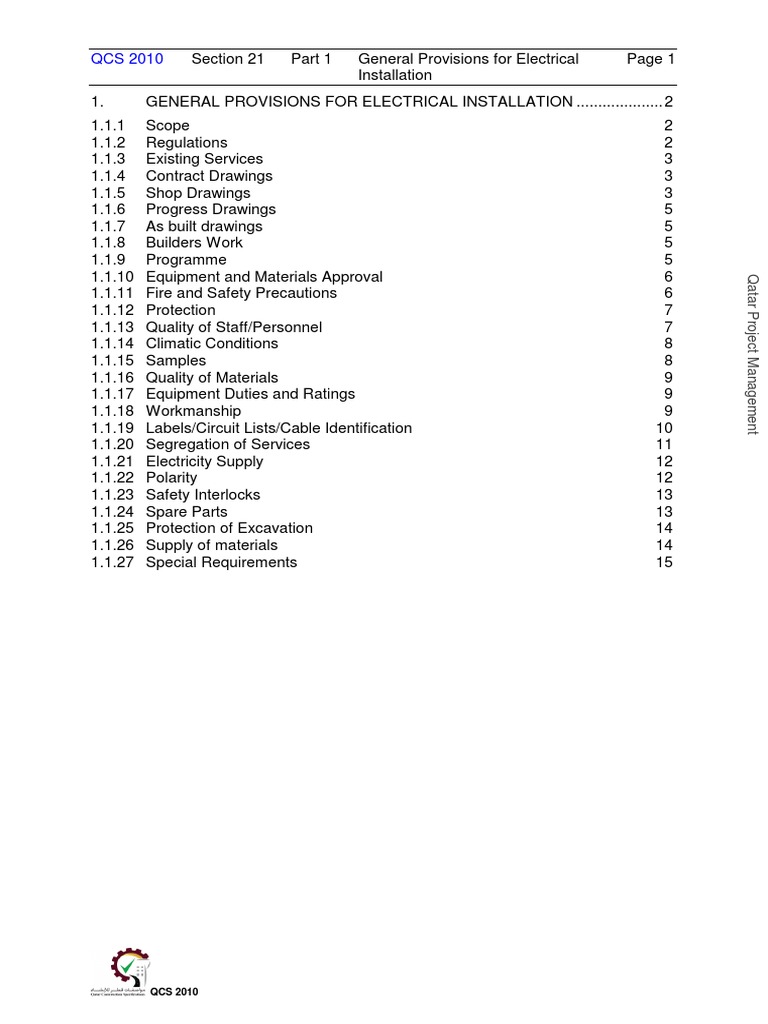 Qatar Project Management QCS 2010 Sectio | PDF