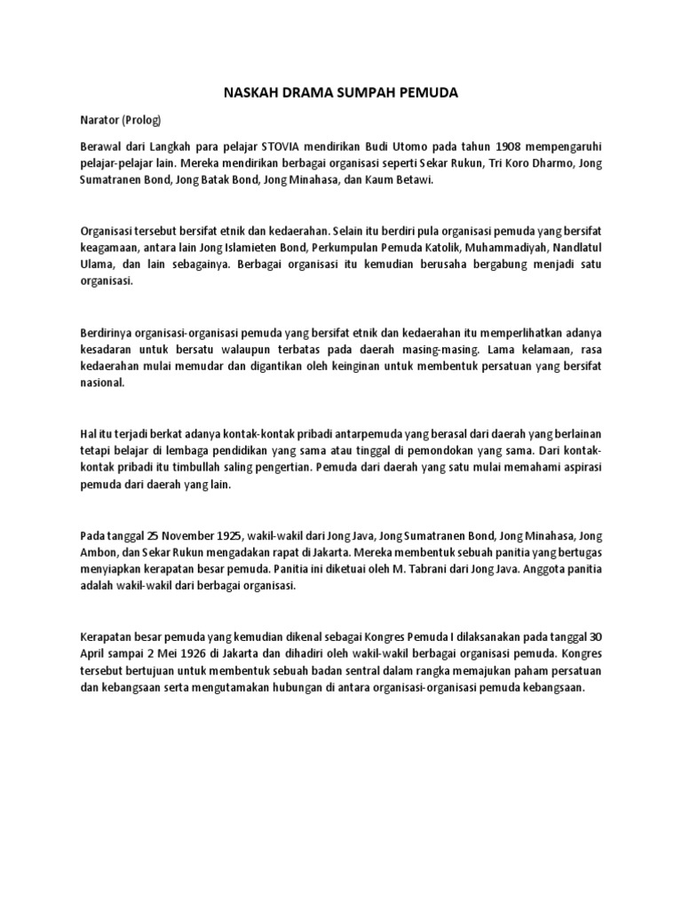 Naskah Drama Sumpah Pemuda Pdf