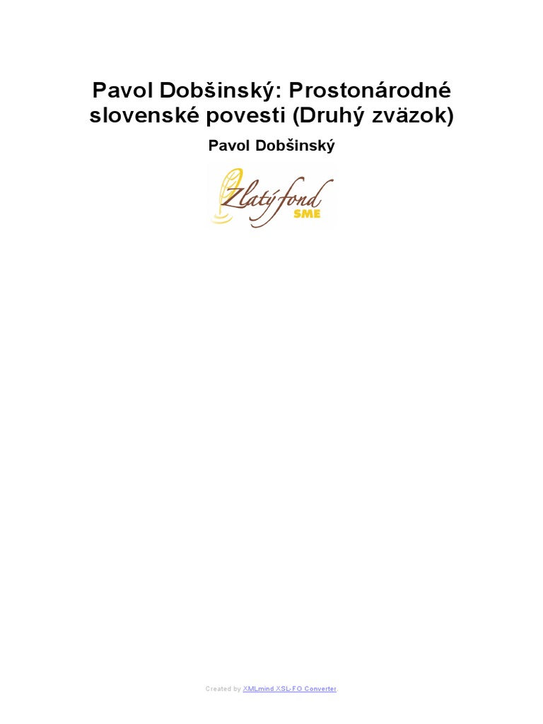 Dobsinsky Pavol - Prostonarodne Slovenske Povesti Zvazok II - TXT | PDF