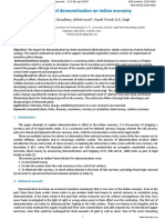 Impact of Demonetization On Indian Econo PDF