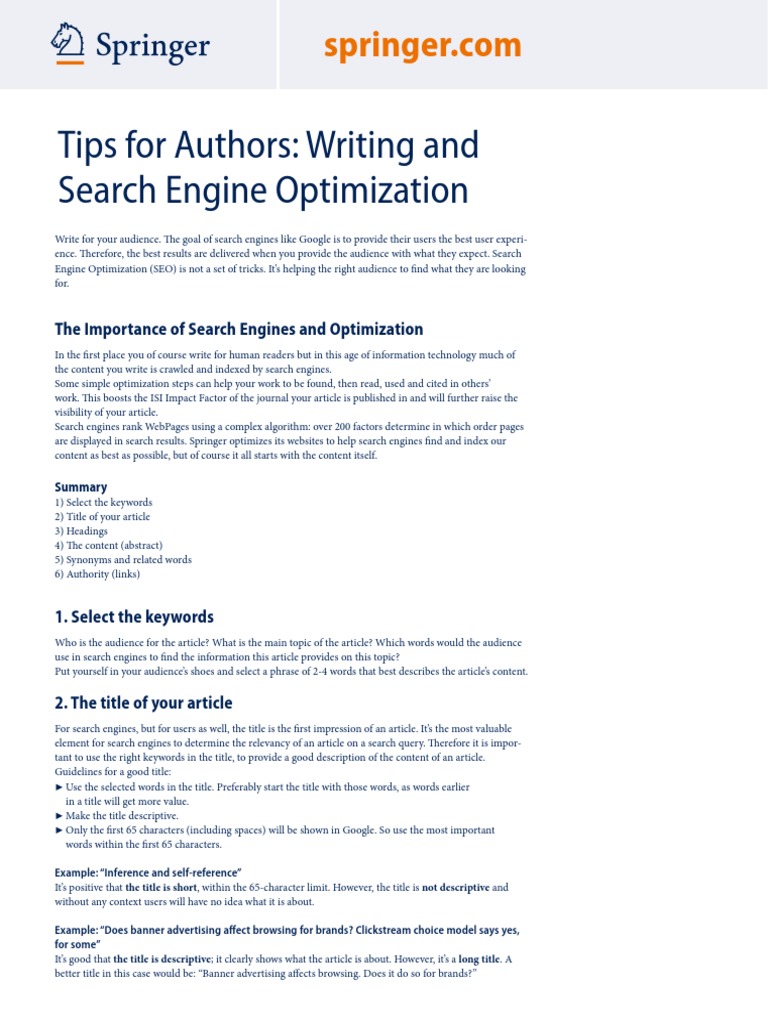 Writing And Seo Tips