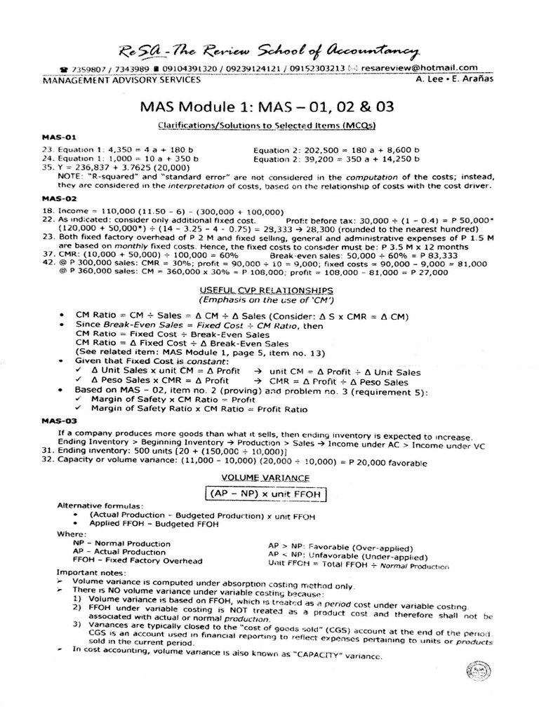MAS Module 1 Answers PDF | PDF