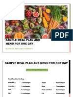 Sample Meal Plan and Menu For One Day