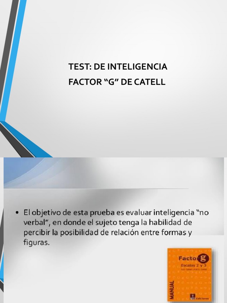 Test de Inteligencia Factor G de Cattell | PDF